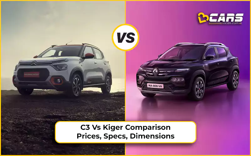 C3 Vs Kiger Comparison | Prices, Specs & Dimensions
